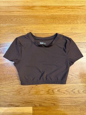 Aerie Smoothez Super Cropped T-shirt in Brown - Size XS
